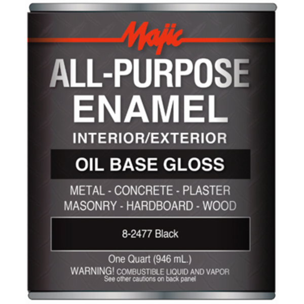 Majic Paints 8-2477-2 ENAMEL QT BK GLOSS ALL-PURPOSE 2429007